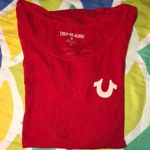 True religion red T-shirt
